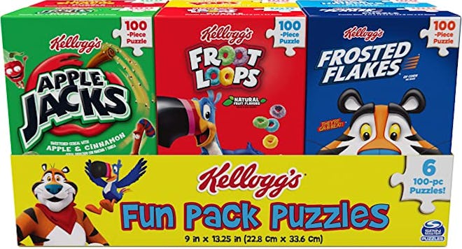 Spin Master Games Kellogg's Fun Pack Cereal Box Puzzles is one of the best stocking stuffers for kid...