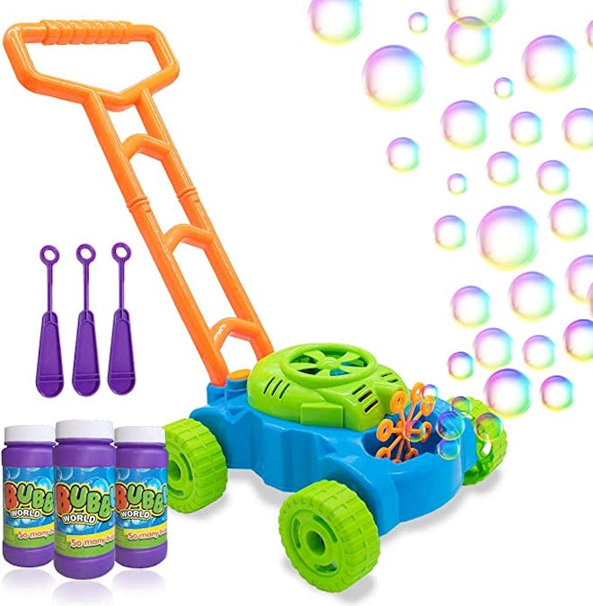 The Lydaz Bubble Lawn Mower is one of the top toys for 3-year-olds.