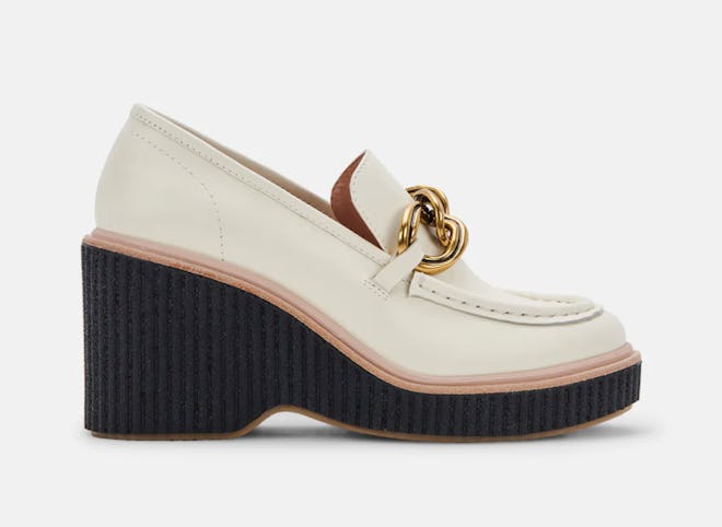 Brenan Wedges in Off White Leather