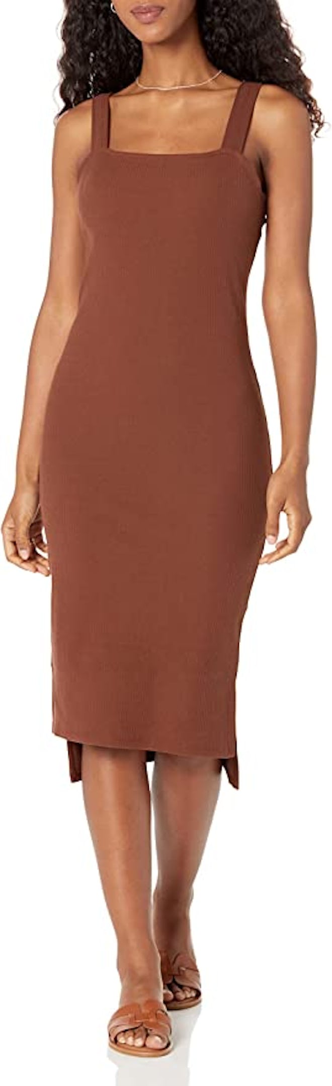 The Drop Amelia Square Neck Midi Tank Dress