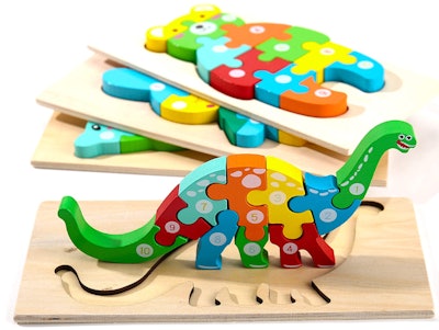 The Montessori Mama Wooden Puzzles 4-Pack is one of the top toys for 3-year-olds.