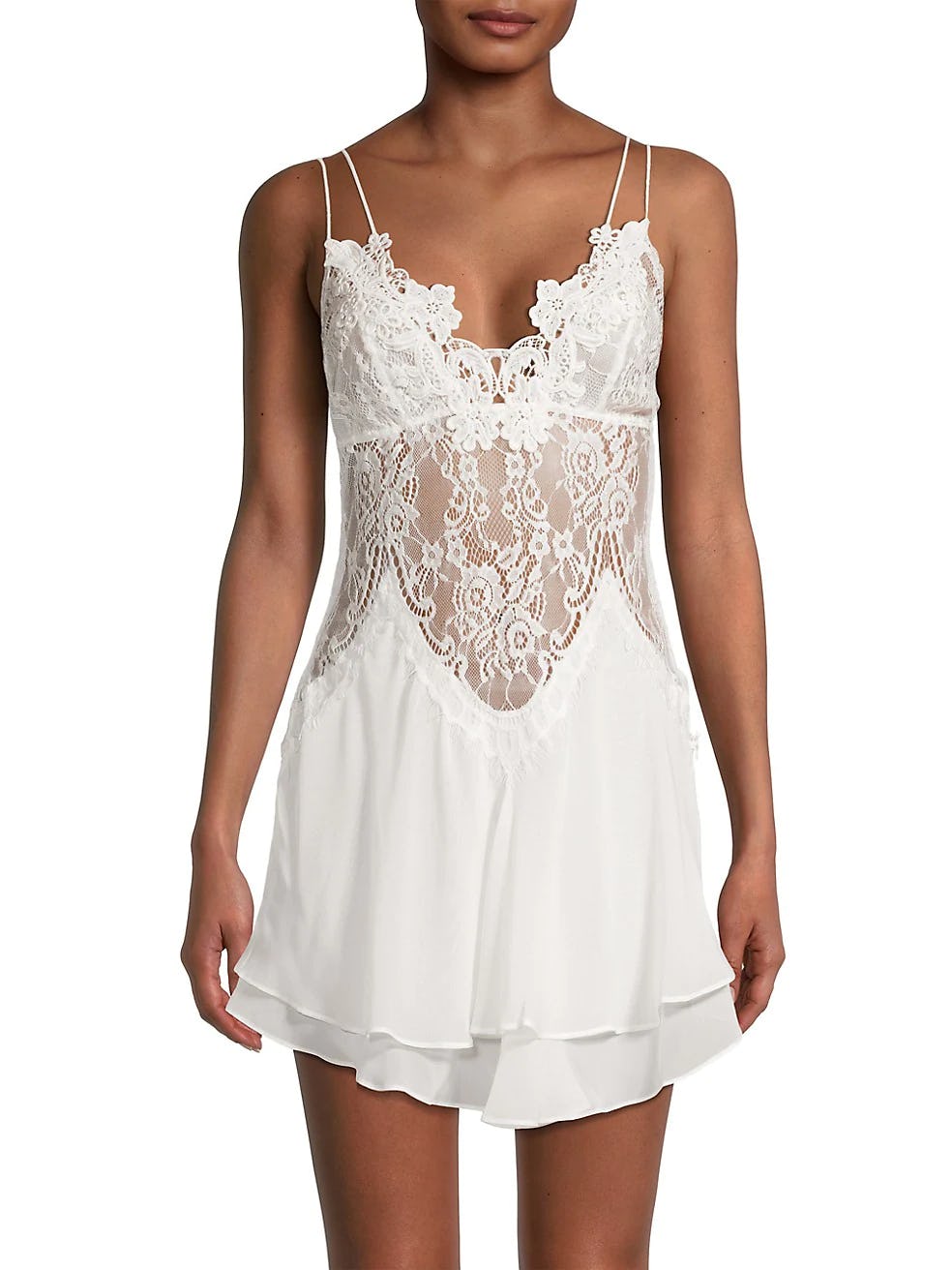 Jonquil Betina Satin &amp; Lace Nightgown