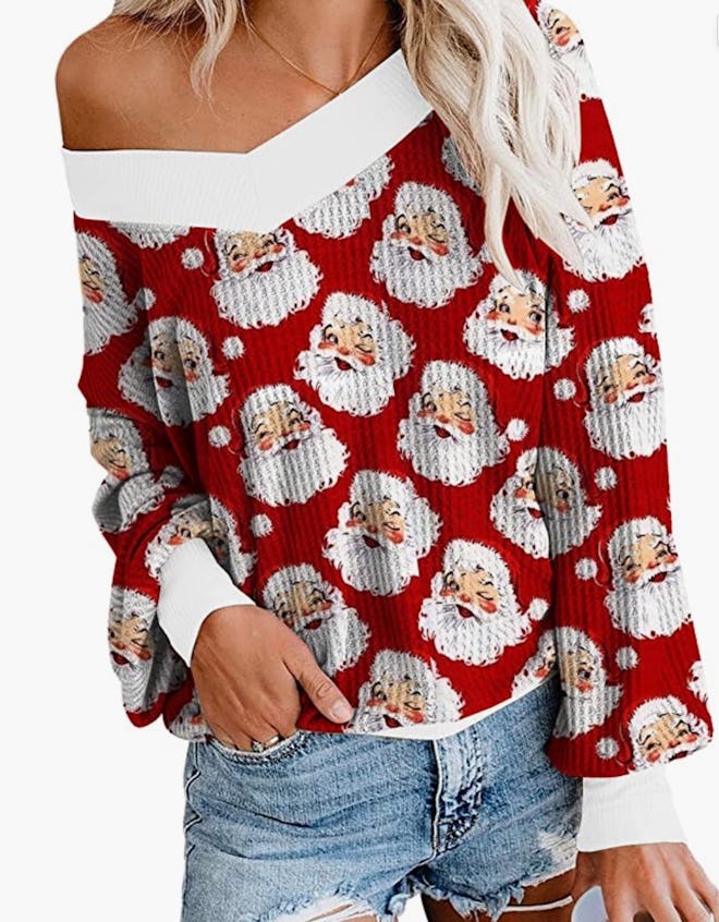 Merry Christmas Off The Shoulder Sweater