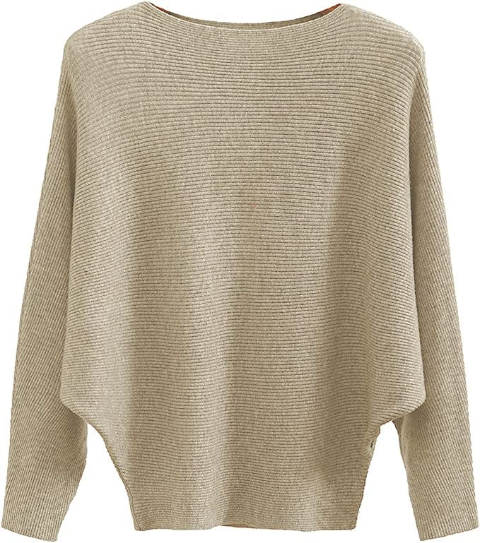 GABERLY Boat Neck Knit Sweater