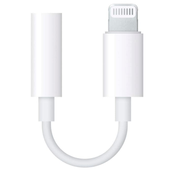 This official Apple adapter connects a 3.5 millimeter headphone jack to a Lightning port of an iPhon...