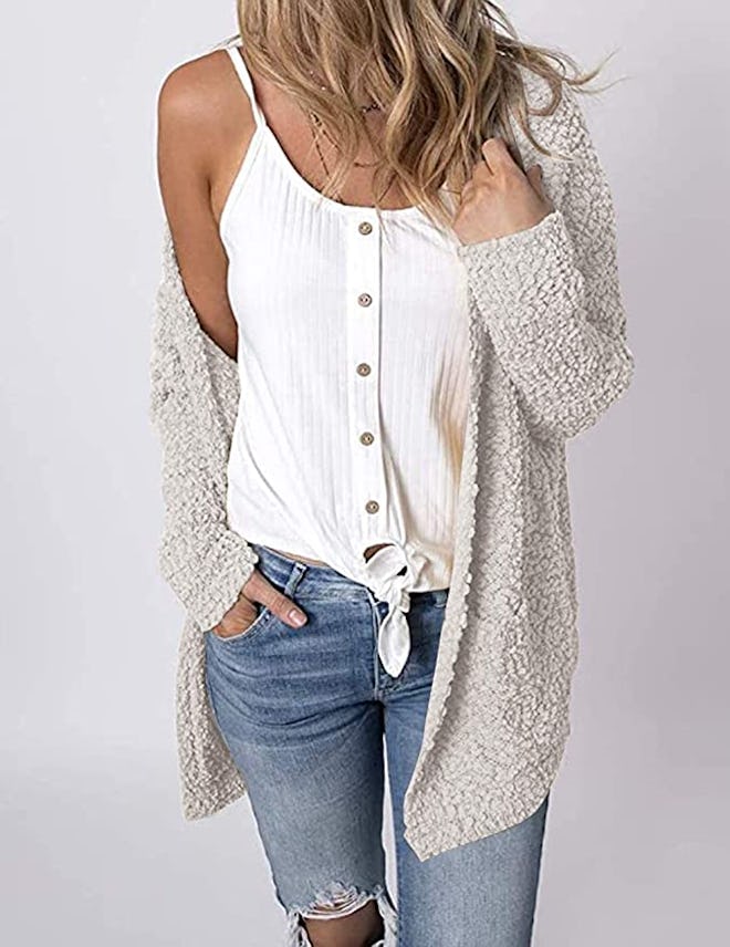 MEROKEETY Chunky Knit Cardigan