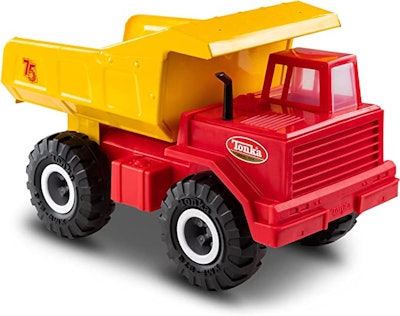 Tonka 75th Anniversary Commemorative 1968 Mighty Dump Truck is a best 2022 holiday toy for toddlers