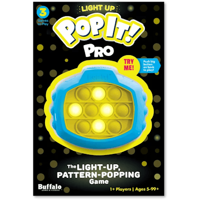 Buffalo Games Pop It! Pro Game is a popular 2022 holiday toy for kids