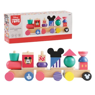 Just Play Disney Wooden Toys Mickey Mouse Stacking Train Set holiday 2022 toy for 1 year olds
