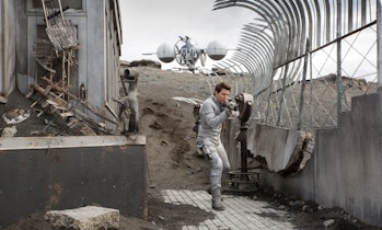 Tom Cruise stars as Jack Harper in director Joseph Kosinski’s 2013 sci-fi blockbuster, Oblivion