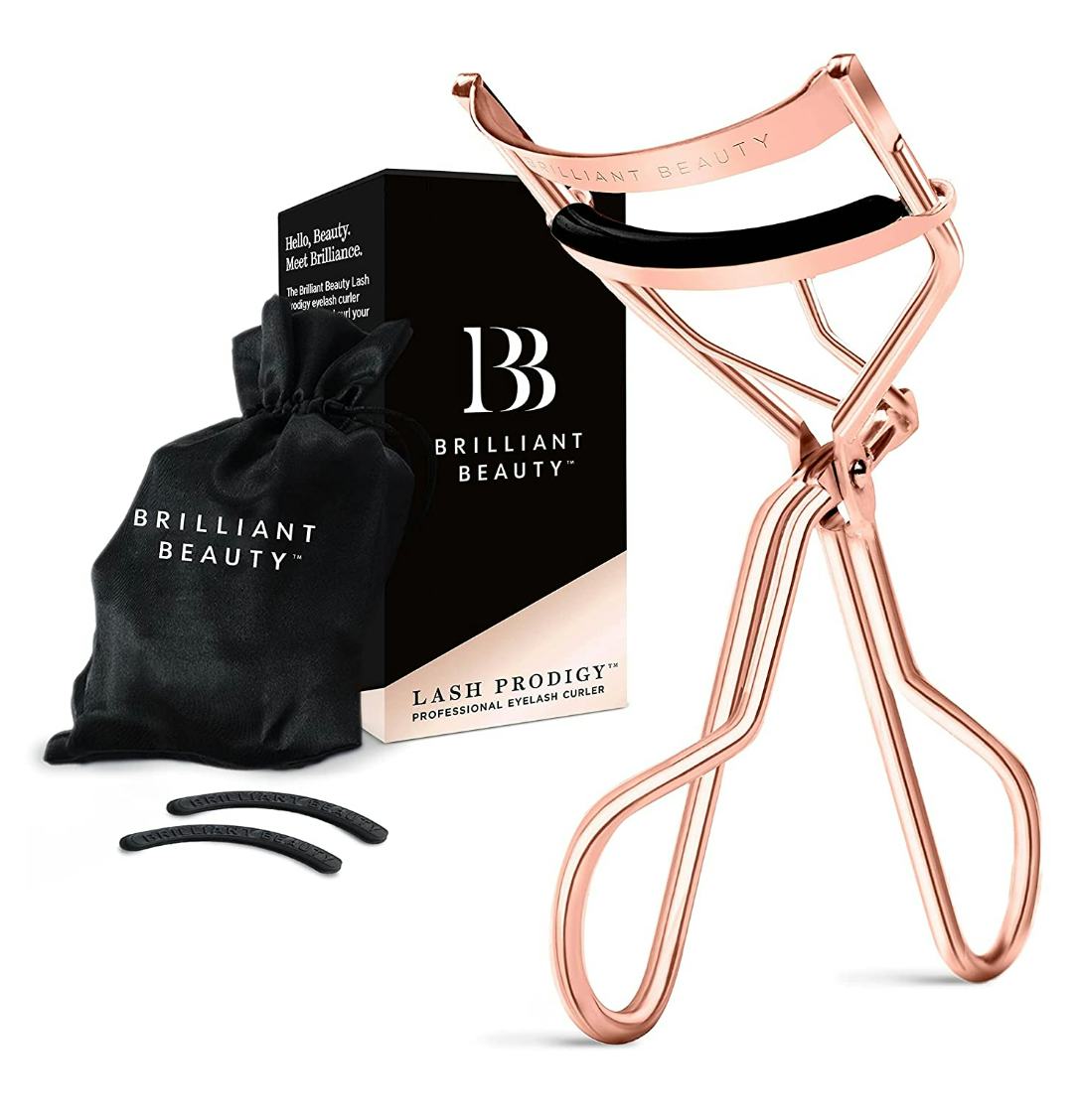 Brilliant Beauty Eyelash Curler with Satin Bag &amp; Refill Pads
