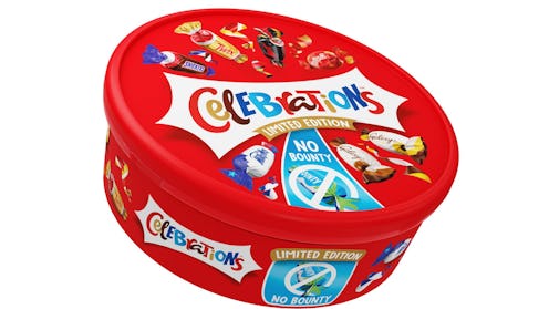 Limited-edition Celebrations tub with no Bounty bars