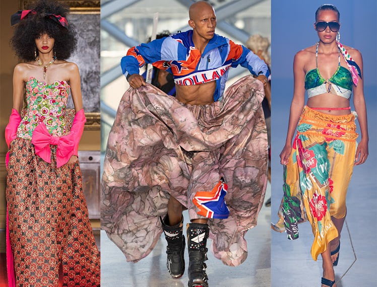 three models wearing different runway looks