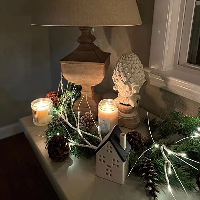 Hypestar Lighted Garland with Birch Branches