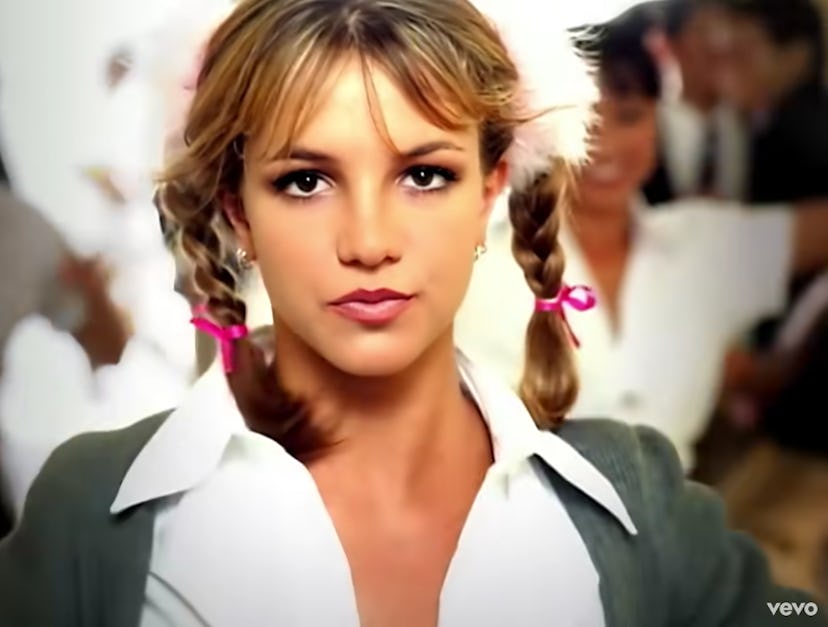 Britney Spears in the 'Baby One More Time' music video