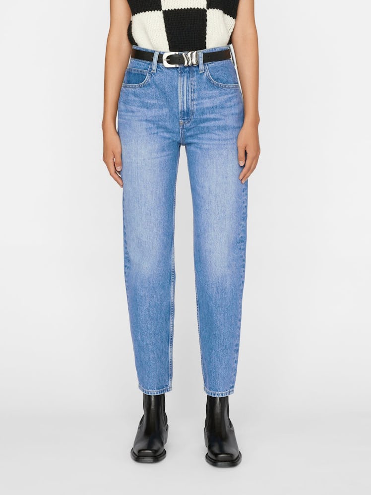 FRAME staight blue mom jeans