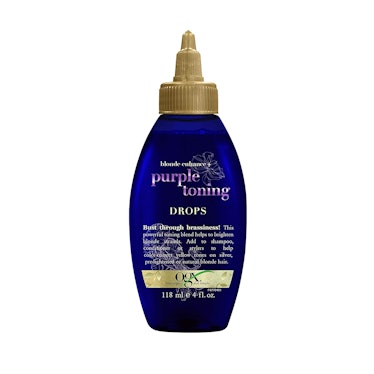 ogx blonde enhance purple toning drops are the best for creating a custom purple hair mask