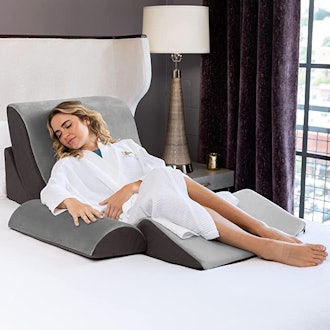 This orthopedic pillow system includes four of the best pillows for watching TV in bed.