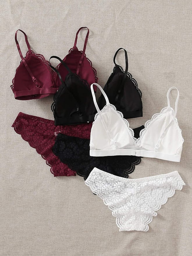 MakeMeChic Lace Bra and Panty Set (6 Pieces)