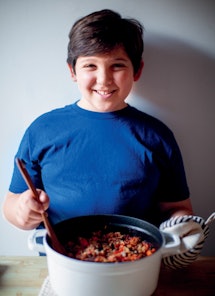 Deb Perelman aka Smitten Kitchen's son, who is 13, cooking a pot of beans 