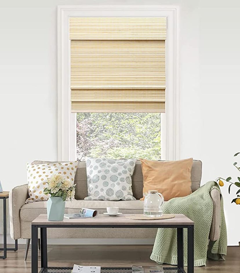 LazBlinds Cordless Bamboo Roman Shades