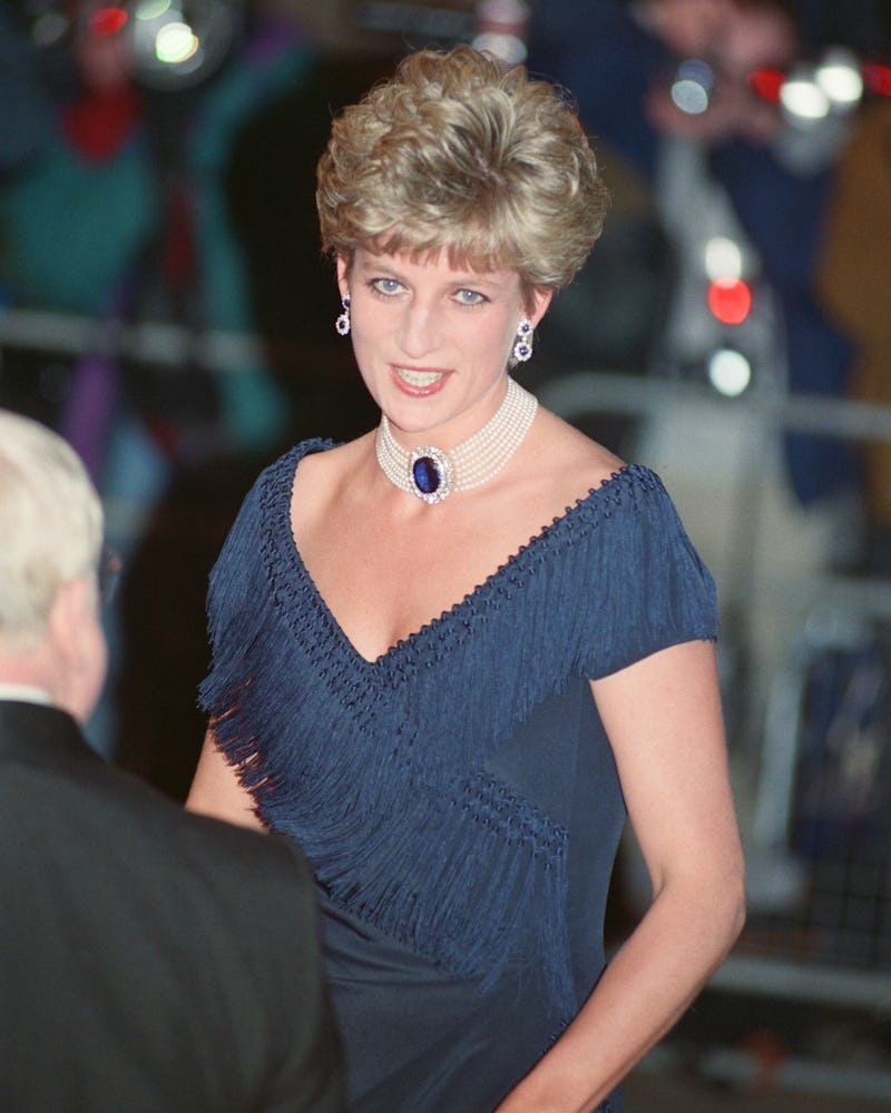 Princess Diana arrives for the premiere of The Prince of Tides at Odeon Leicester Square