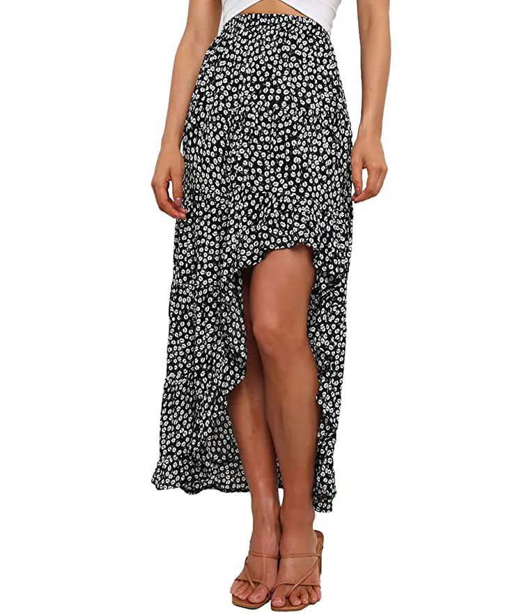 BTFBM High Low Ruffle Hem Skirt