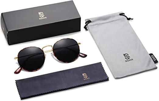 SOJOS Retro Round Polarized Sunglasses