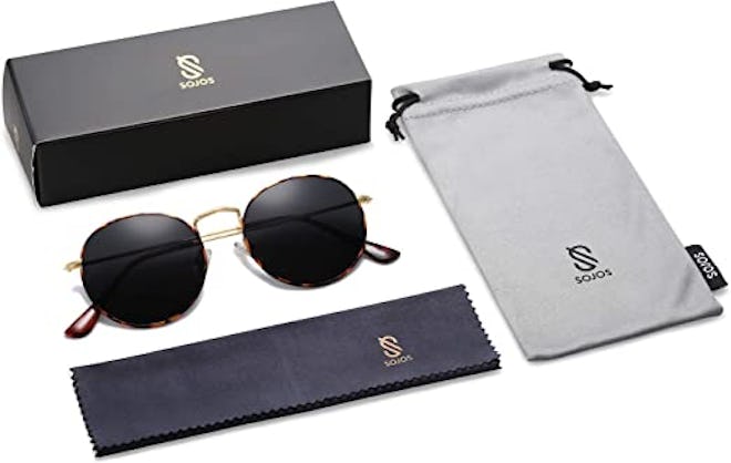 SOJOS Retro Round Polarized Sunglasses