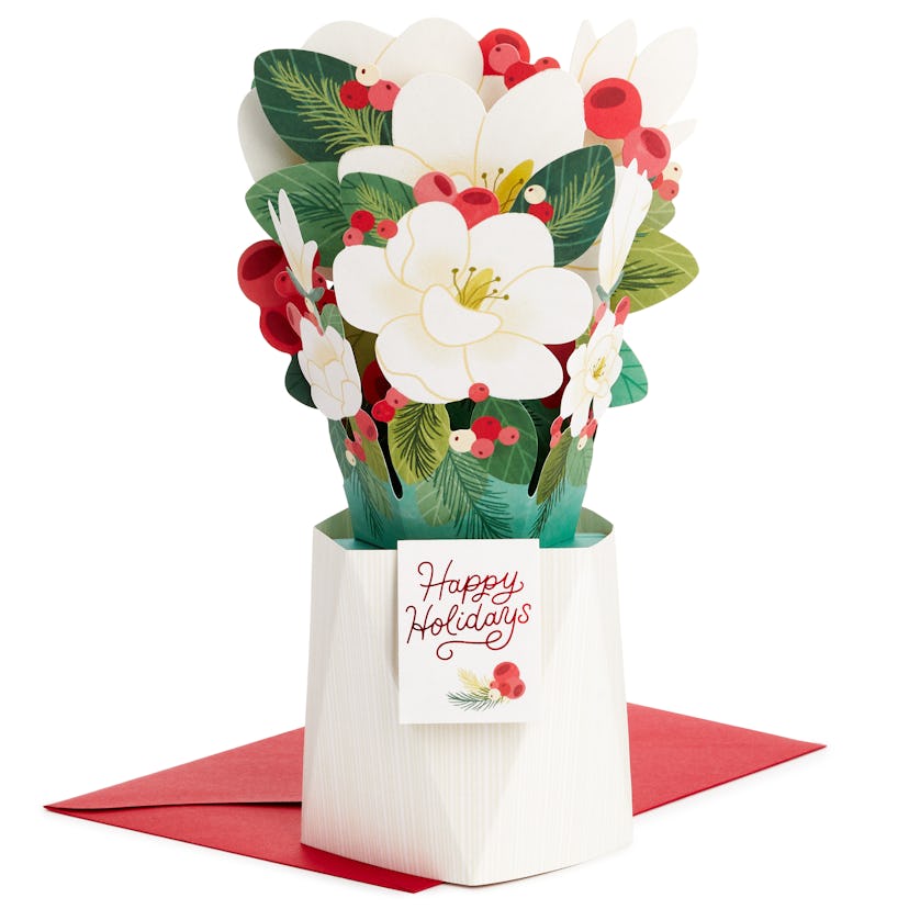Magnolia Flower Bouquet 3D Pop-Up Holiday Card  