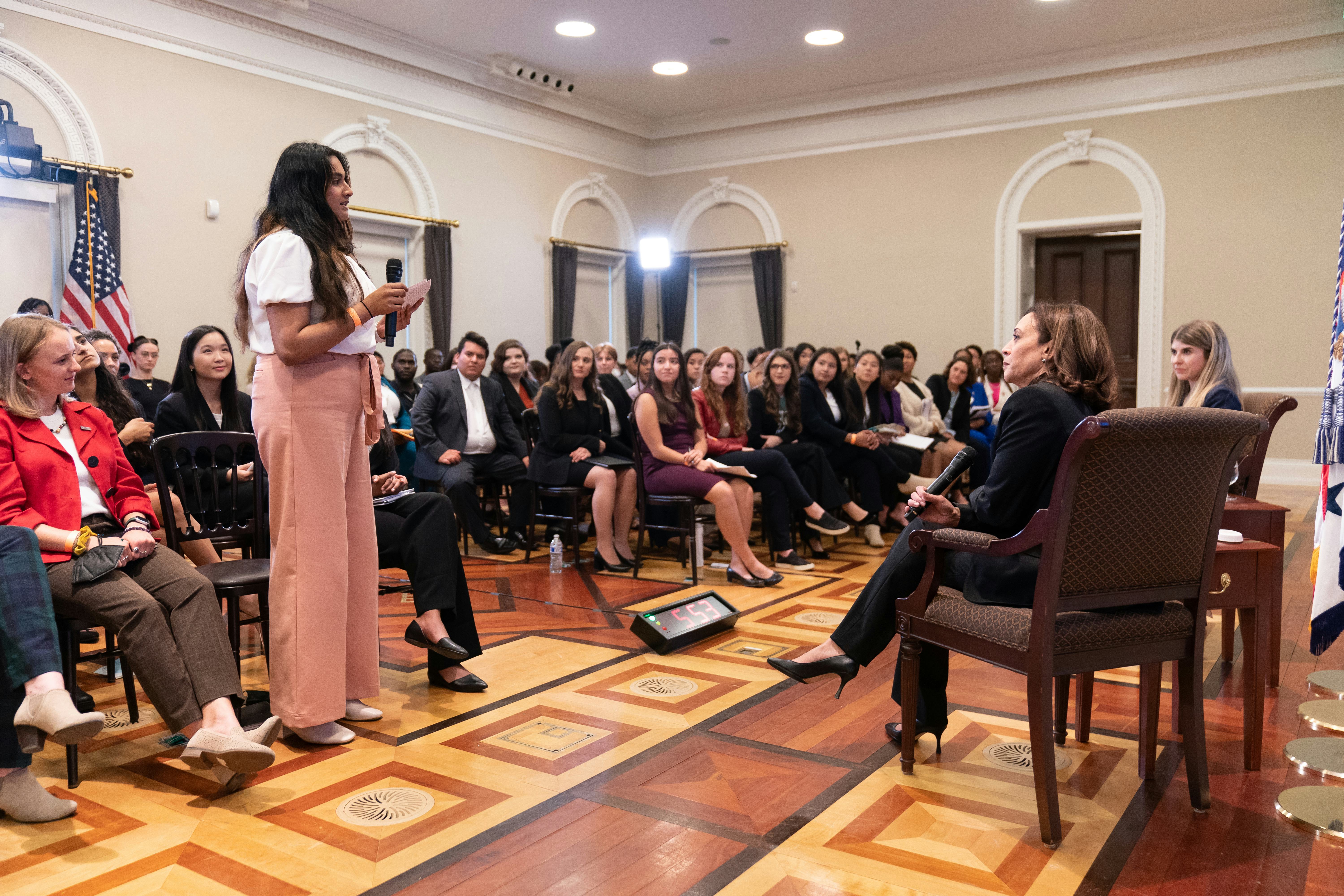 Vice President Kamala Harris spoke to youth leaders ahead of the midterms.