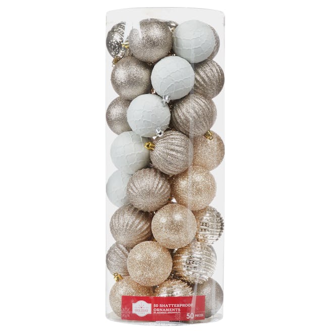 Champagne Gold Shatterproof Ball Christmas Ornaments