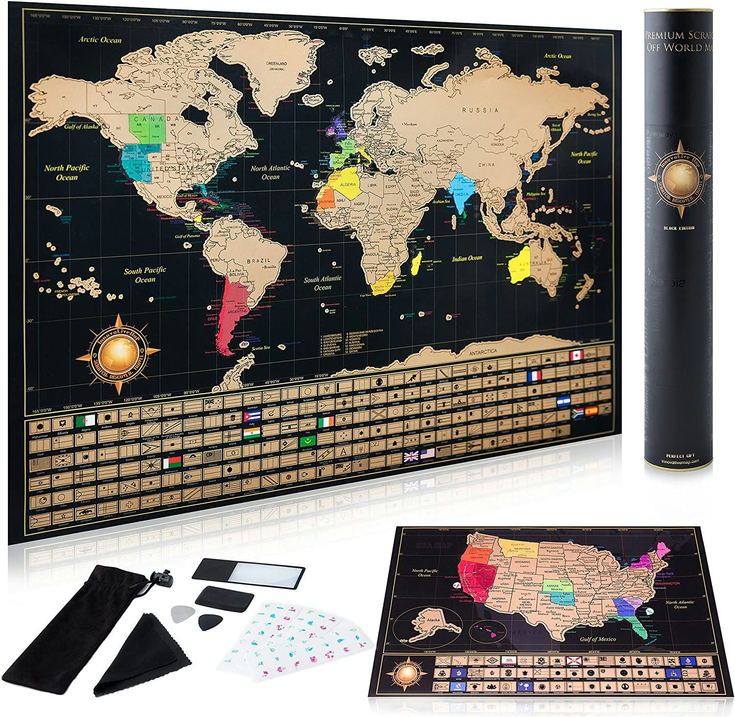InnovativeMap Scratch-Off World Map Poster