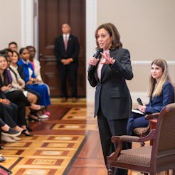 While many candidates are eyeing the youth vote turnout, Vice President Kamala Harris hosted student...