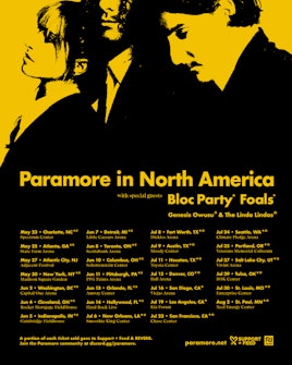 paramore tour all dates