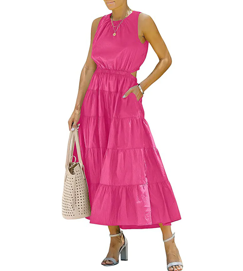 ANRABESS Sleeveless Cutout Maxi Dress