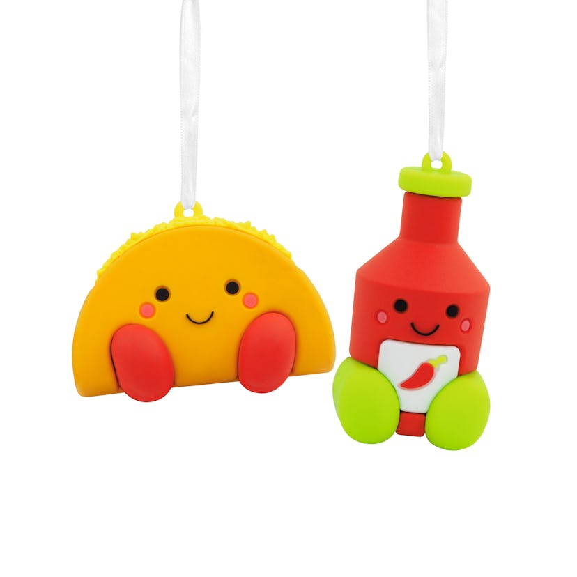 Better Together Taco and Hot Sauce Magnetic Hallmark Ornaments 
