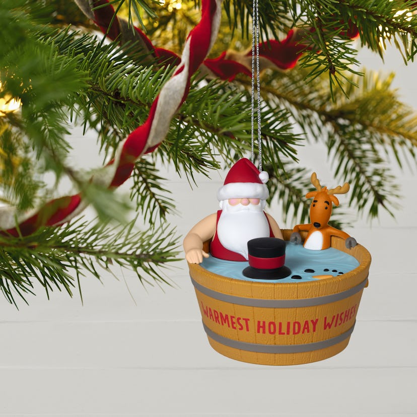 Warmest Holiday Wishes Hot Tub Musical Ornament 
