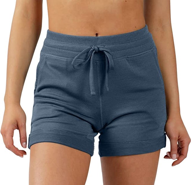 These cuffed sweat shorts have a closer fit.