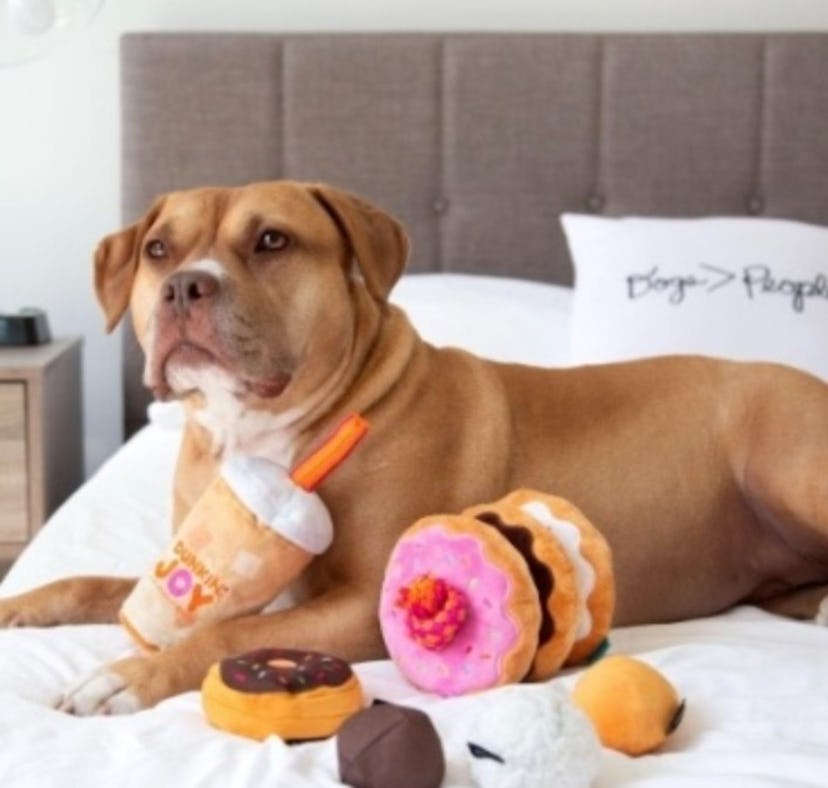 Bark’s Dunkin’ dog toys smell like donuts.