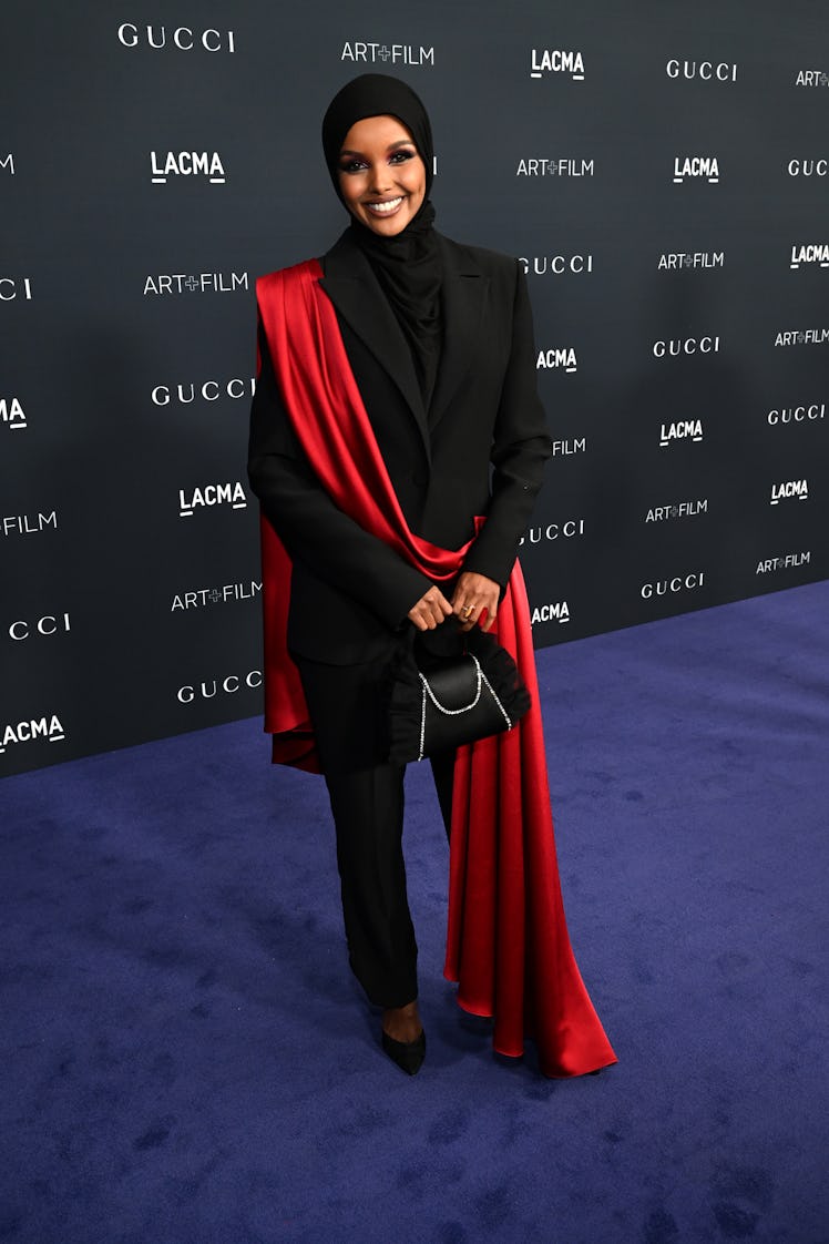 Halima Aden attends the 2022 LACMA ART+FILM GALA Presented By Gucci at Los Angeles County Museum of ...