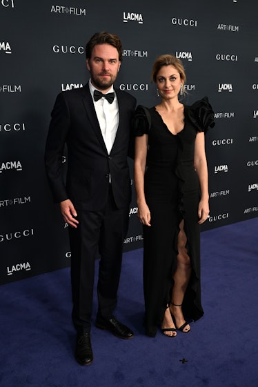 Simon Wallon and Laure de Clermont-Tonnerre attend the 2022 LACMA ART+FILM GALA Presented By Gucci a...