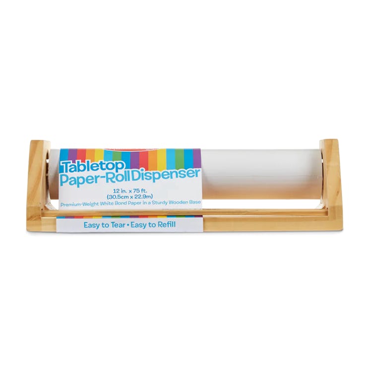 Melissa and Doug Wooden Tabletop Paper Roll Dispenser