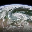 satellite image of smoke swirling over Siberia