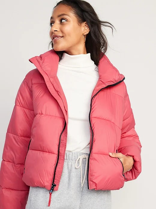 Water-Resistant Frost Free Short Puffer Jacket for Women