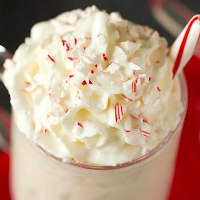 Brown Eyed Baker's spiked white hot chocolate is flavored with whipped cream vodka.