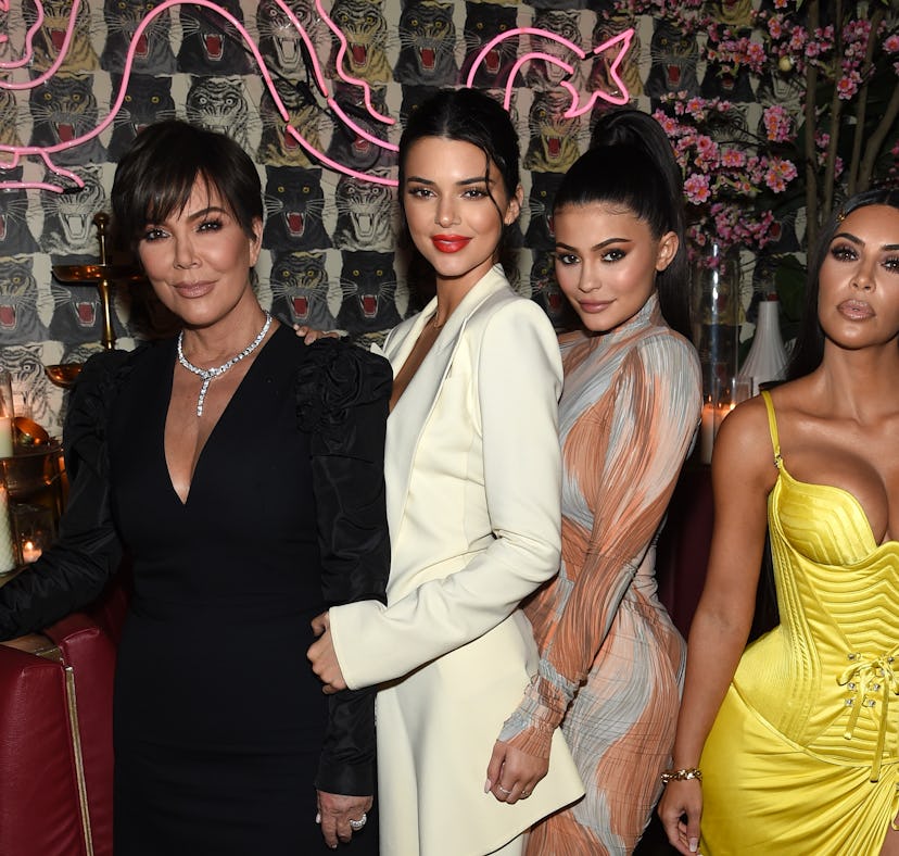 Kris, Kendall, Kylie Jenner, and Kim Kardashian dressed up ahead of Kris' birthday celebration, wher...