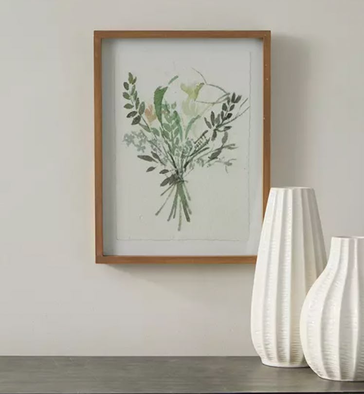 Botanical Print Framed Wall Decor From Big Lots is a Kendall Jenner inspired bathroom item for self-...
