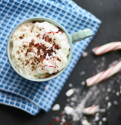 Peppermint vodka-infused hot cocoa