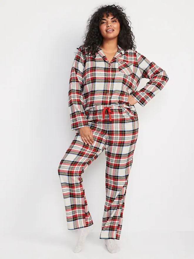 Printed Flannel Pajama Set 